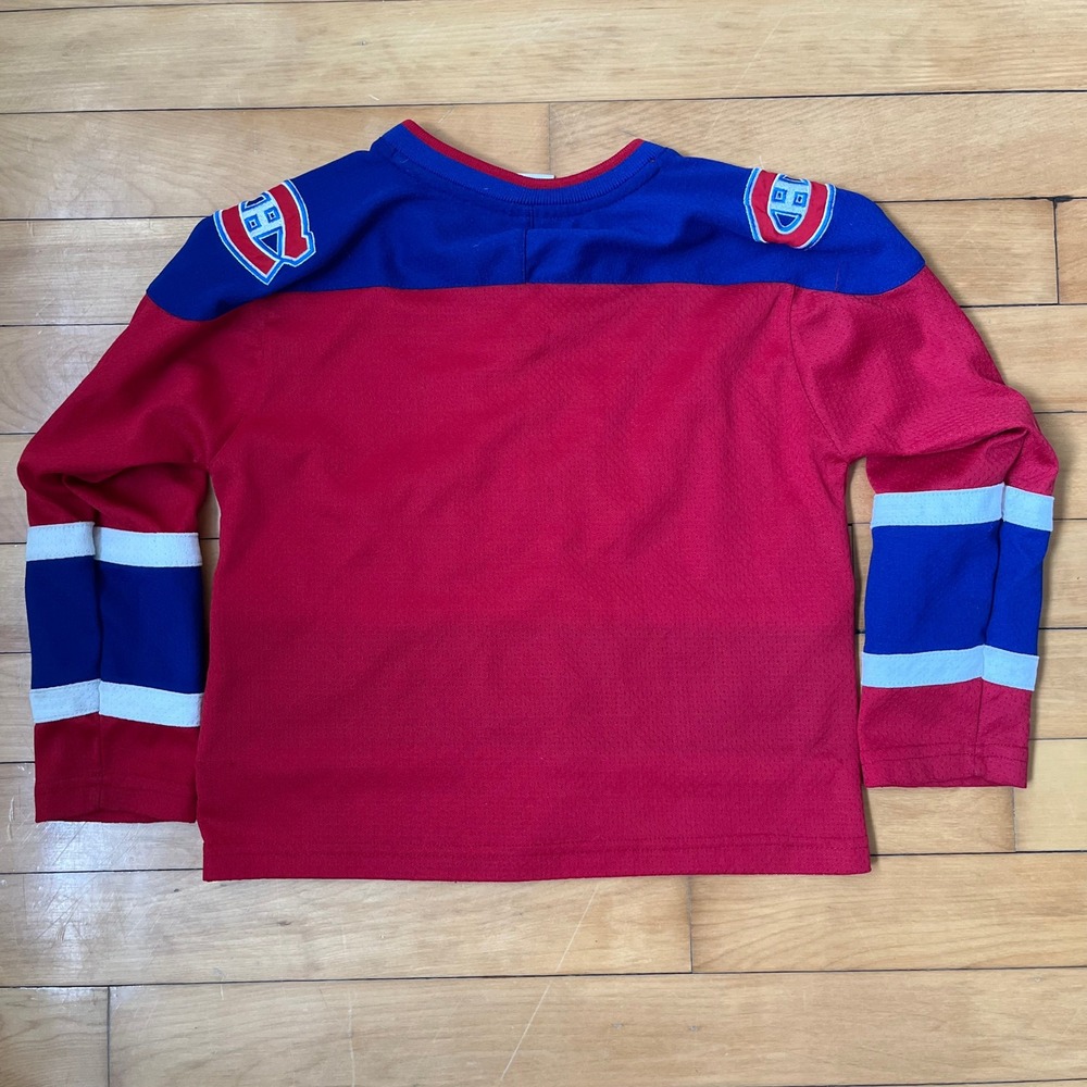 Montreal Canadiens Youth Hockey Jersey Red Blue NHL MightyMac Sports Size 6 - Picture 6 of 6
